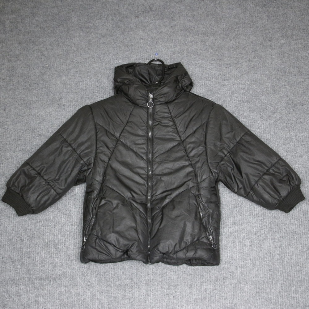 Urban Republic Girls Collection Black Puffer Jacket Hooded Zip Up Size L 6X